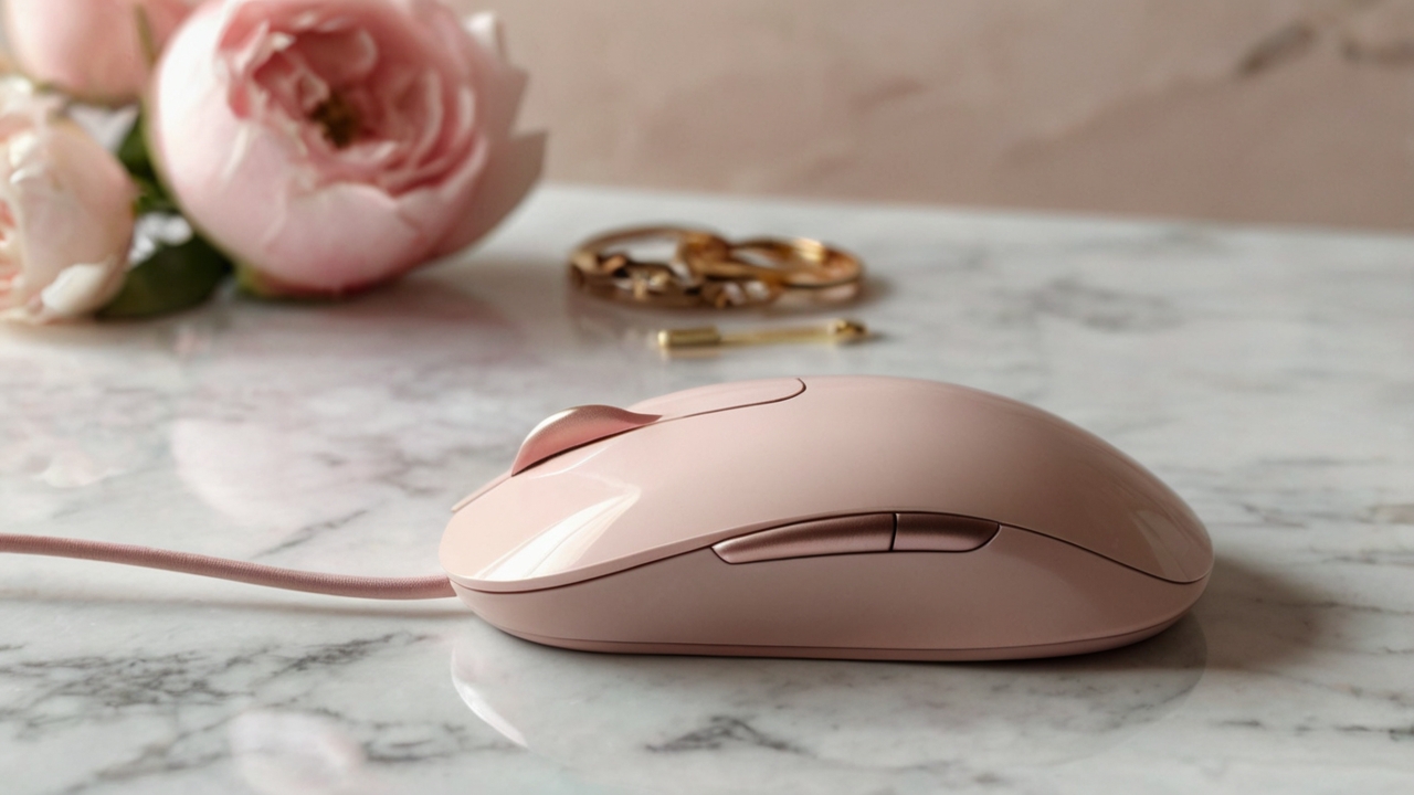 3.Leonardo Kino XL Minimal aesthetic mouse in pastel pink or bei 0